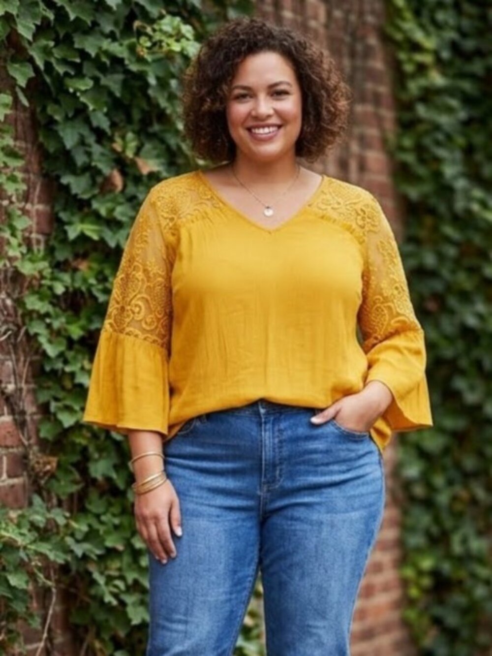 C EST 1946 Sheer Lace Shoulder Panels Top. Plus Size 26/28W